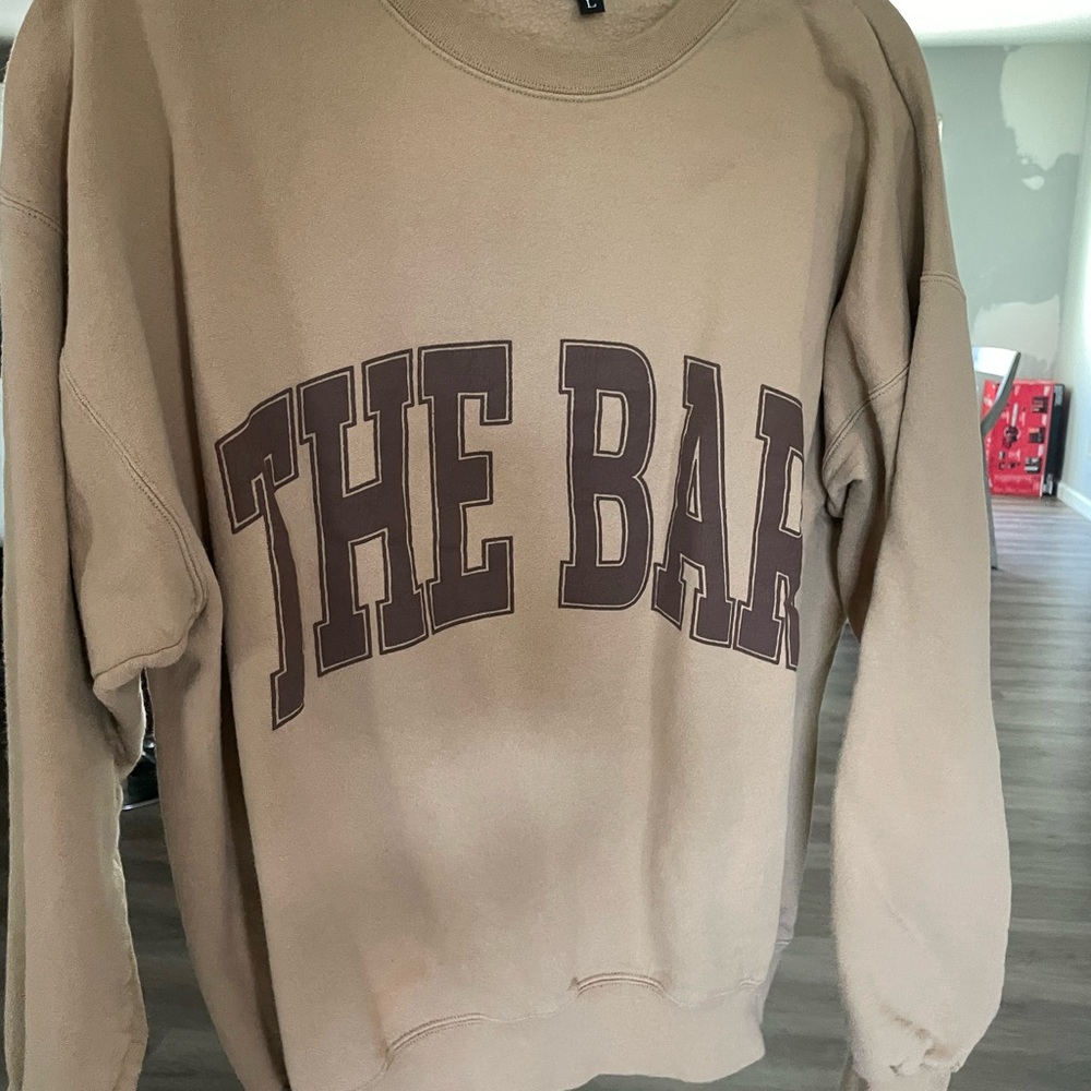 The Bar Varsity Tan Crewneck Sweatshirt